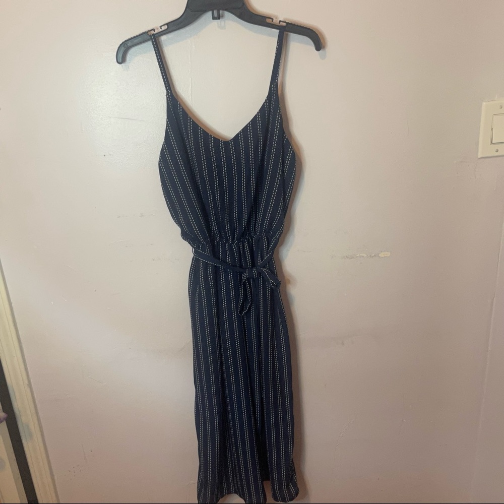 Blue Jumpsuit with Stripes